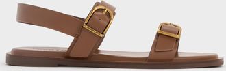 Charles & Keith Double Buckle-Strap Slingback Sandals