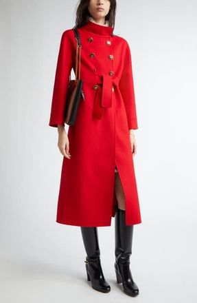 Valentino Garavani Double Breasted Wool & Cashmere Belted Coat in Paris at Nordstrom, Size 2 Us