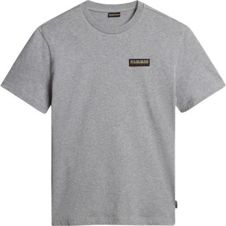 Napapijri Tops, Dames, Grijs, M, Katoen, Korte Mouw Katoenen T-Shirt Grijs