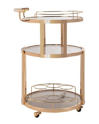 Safavieh Furniture Rio 3-Tier Round Bar Cart & Wine Rack