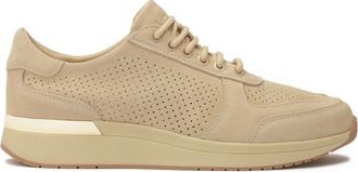 Kazar Beige geperforeerde su&egrave;de sneakers - Dames - Sneakers - Beige - 37 EU - Su&egrave;de - Schoenen