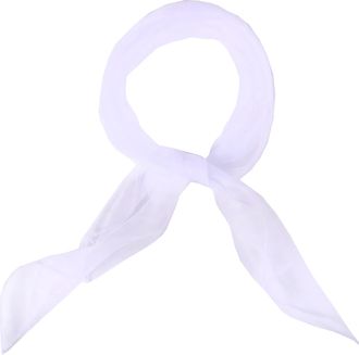 Hat To Socks Soft and Light Feel Square Chiffon Neck Scarf Retro Pinup Hair Scarf for Girls Women (White)