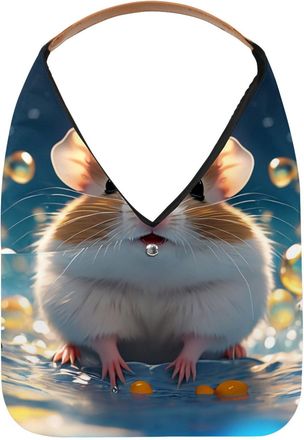 Generic Lovely Hamster Swims Underwater Reusable Lightweight Grocery Bags - Foldable Into Compact Pouch, Washable & Sturdy, Multipurpose for Shopping and Trav