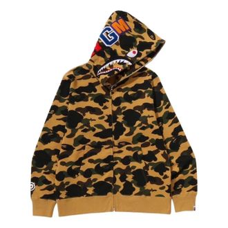 A Bathing Ape 1St Camo Shark Full Zip Hoodie Yellow 1M80-115-012-YEL