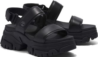 Timberland Sandale TIMBERLAND Adley Way Sandal 2 Band, Damen, Gr. 41, schwarz, Leder, Schuhe Sandale, mit Klettverschluss