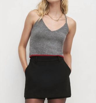 Favorite Daughter Rebecca Spaghetti Straps Cami In Dark Charcoal Gray