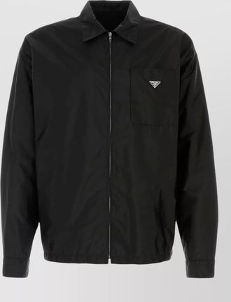 Prada re nylon shirt button cuffs collared design