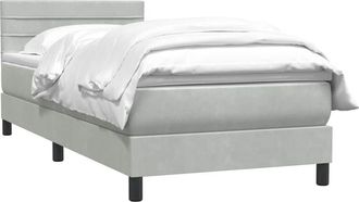 vidaXL Cama Box Spring Con Colch&oacute;n Terciopelo Gris Claro 90x210 Cm Vidaxl