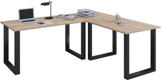ebuy24 Vcm vcm Scrivania in legno Scrivania ad angolo semplice 160x130 Forma l Sinistra o Destra Pannello Tavolo da lavoro 50 cm di profondit&agrave; Computer