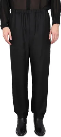 Saint Laurent High-Waist Viscose Trousers - Black