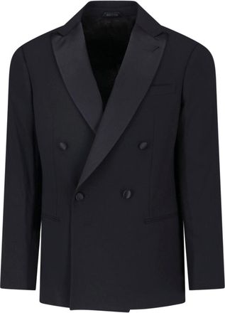 Giorgio Armani Soho Black Double-Breasted Virgin Wool Blazer