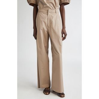 Max Mara Nora Wide Leg Pants in Turtledove at Nordstrom, Size 14