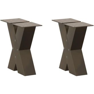 vidaXL Vidaxl - Patas Para Mesa De Centro En Forma De X (2 Unidades, Acero Natural, 40 X 30-31 Cm)