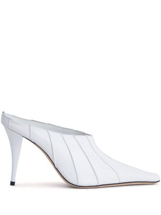 by FAR Trish leather mules - White