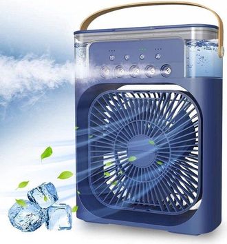 No Brand Ventilador De Aire Acondicionado Port&aacute;til, Alimentado Por Usb, Humidificador, 7 Luces Led, Compacto, 3 Velocidades, Ultra Silencioso, Hogar, Viajes, O
