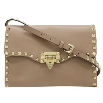 Valentino Pre-owned Cross Body Bags, female, Beige, Size: ONE SIZE Pre-owned Leather 2way Shoulder Bag