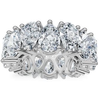 Pompeii3 5.10Ct Pear Shape Diamond Eternity Womens Ring 14k Gold Lab Grown Stackable Band