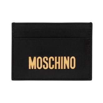 カードケース・名刺入れ Moschino Leather Card Holder MOSCHINO CARD HOLDER WITH GOLD PLAQUE Style ID 81128006_0555