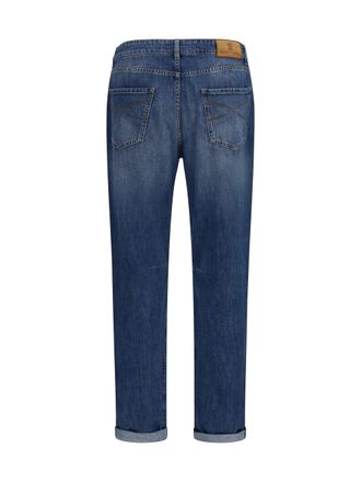 Brunello Cucinelli Mens Jeans Straight Five-Pocket Medium Denim Upper: Cotton Trousers