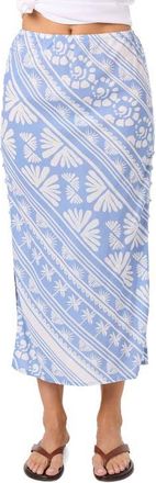 O'Neill Bellamy Abstract Print Midi Skirt in Azurine at Nordstrom, Size Xx-Large