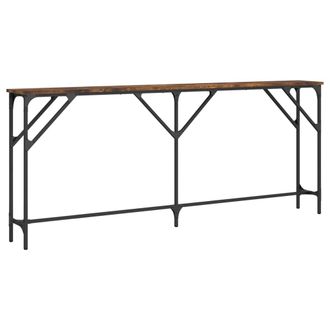 vidaXL Mesa Consola Madera De Ingenier&iacute;a Roble Ahumado 180x23x75 Cm Vidaxl