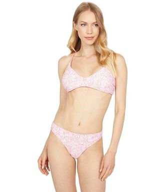 Southern Tide Southern Tide Blossom Bikini Top Womens Pink Stretch Reversible JDM881