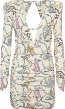 Philipp Plein Long-Sleeved Mini Dress Tassels