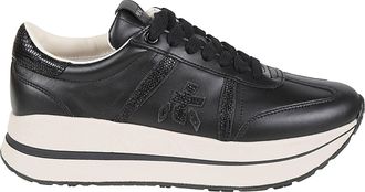 Premiata Black Bethcoin Textured Calf Leather Sneakers