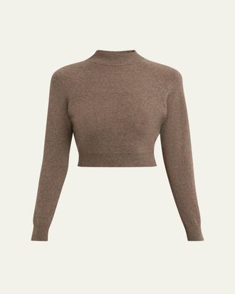 Jil Sander Wool-Cashmere Crop Crewneck Sweater