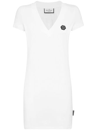 Philipp Plein rhinestone-embellished T-shirt dress - White