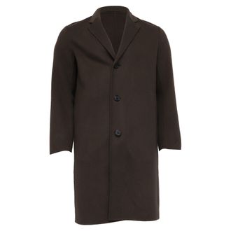 Theory Single-Breasted Coat in Brown Wool