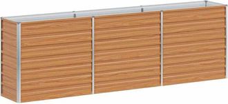 vidaXL Arriate Elevado Marr&oacute;n Claro 240 X 40 X 77 Cm Acero Galvanizado Vidaxl