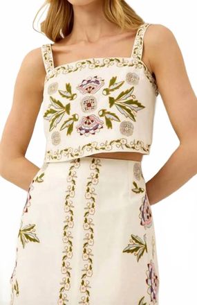 Marie Oliver Payton Floral Embroidery Top In Secret Garden