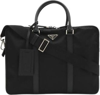 Prada Pre-owned Nylon Briefcase - unisex - Vintage Handtas - Zwart - ONE Size - Nylon - Vintage