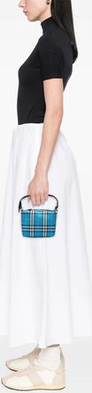 Burberry 2000-2017 Mini House Check gecoate canvas handtas - Blauw