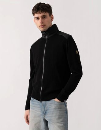 Belstaff Mens Belstaff Kelby Mens Merino Wool Zip Cardigan - Black - Size: 42