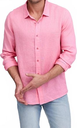 Raffi Pure Linen Long Sleeve Shirt In Red