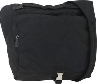 Prada Pre-owned Cross Body Bags, female, Black, Size: ONE SIZE Pre-owned Nylon Cross Body Bag