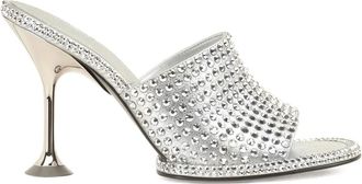Sergio Rossi Orb leather mules - Silver