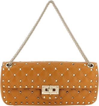 Valentino Garavani Orange Rockstud Spike Medium Shoulder Bag