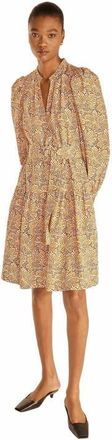 Rebecca Taylor Speckled Fleur Belted Long Sleeve Dress in Fleur Marigold Combo at Nordstrom, Size 2