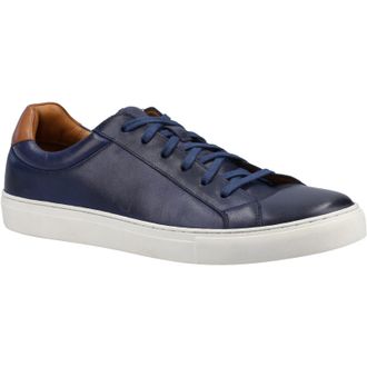 Hush Puppies Colton Leather Mens Navy Trainers - Size UK 10