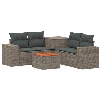 vidaXL Set Di Divani 6 Pz Grigio E Grigio Scuro Vidaxl