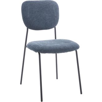 Home Heavenly Home Heavenly Pack 4 Sillas Tull - Sillas Apilables Con Estructura Met&aacute;lica, Tapizado En Tela Poli&eacute;ster, Dise&ntilde;o Moderno Para Co Color : Azul