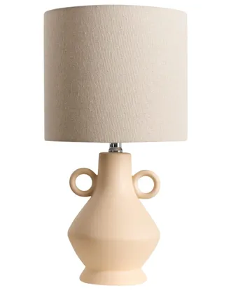 Beliani L&aacute;mpara de mesa cer&aacute;mica beige