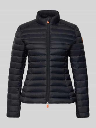 Save The Duck Slim Fit Steppjacke mit gef&uuml;ttertem Stehkragen Modell Carly in Black, Gr&ouml;&szlig;e XXL