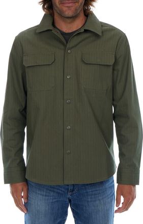 PX Los Angeles Herringbone Cotton Work Shirt in Dark Green at Nordstrom Rack, Size X-Large