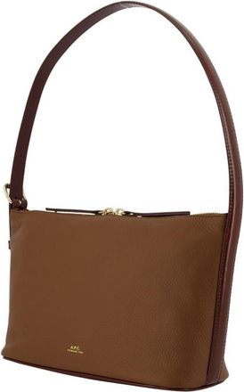 A.P.C. Womens Vera Shoulder Bag Brown Calfskin