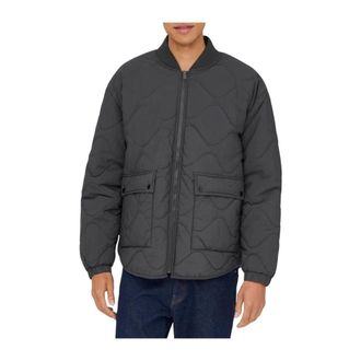 Only & Sons Only & Sons, Heren, Jassen, Grijs, Maat: XL Nylon