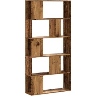vidaXL Vidaxl - Librer&iacute;a 5 Niveles Madera Color Envejecido 80,5x23,5x162,5 Cm